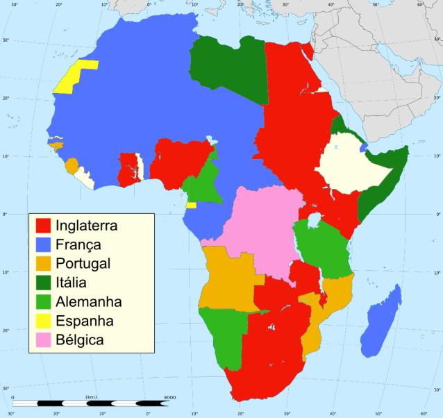 Essa necessidade impulsionou a expansão dos territórios coloniais europeus na África e na Ásia.