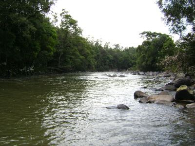 curso do rio Itajaí do Oeste pós interceptação da barragem de