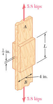 Exercícios 3. As peças de madeira A e B são ligadas por sobrejuntas de madeira que são coladas nas superfícies de contato com as peças.