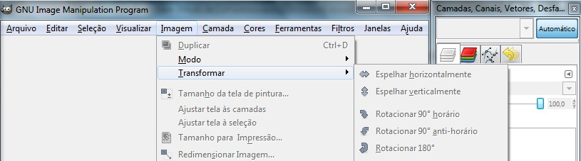 Obs: Para ativar a janela CAMADAS, clique no menu DIÁLOGOS / CRIAR NOVO DIÁLOGO DE ACOPLAMENTO / CAMADAS. ATIVIDADE 4: Use a imaginação e experimente estas ferramentas com outras imagens de Tucuruí.