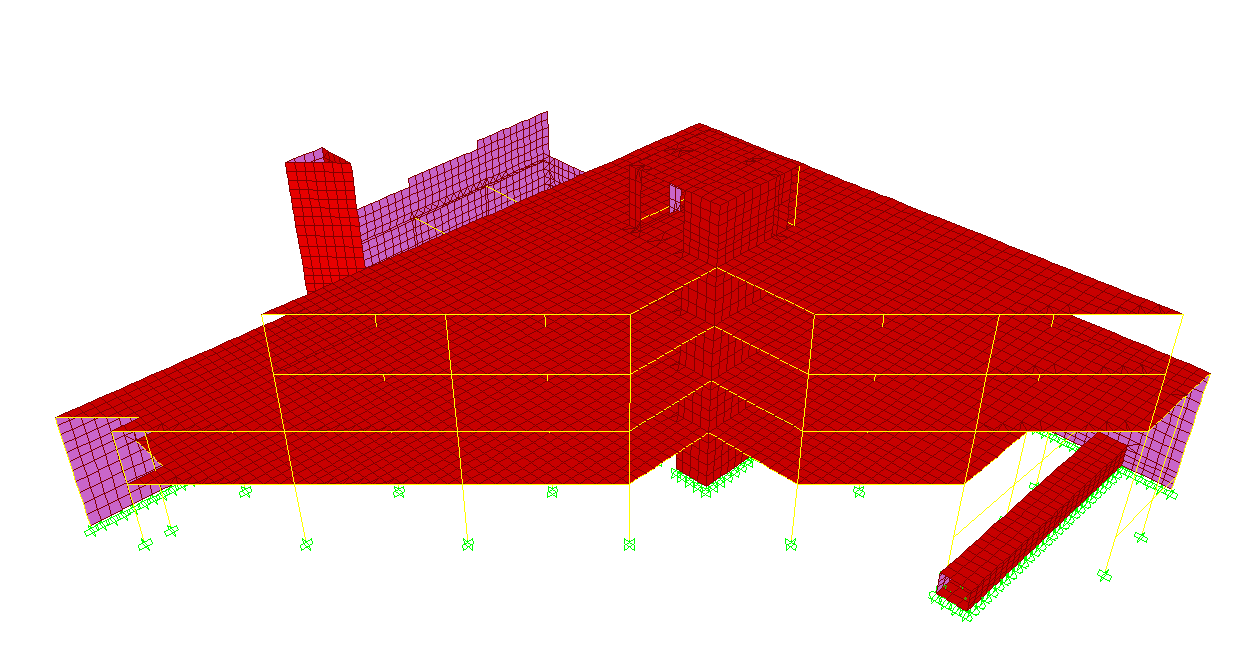 Figura 1 Modelo estrutural do Edifício