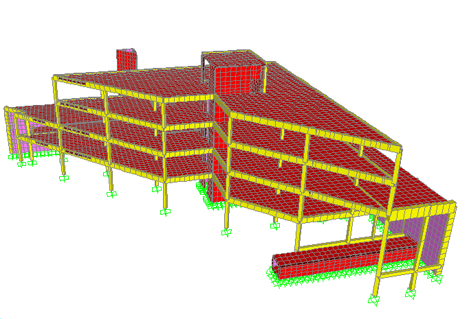 (vista 1) Figura 2 Modelo estrutural do Edifício