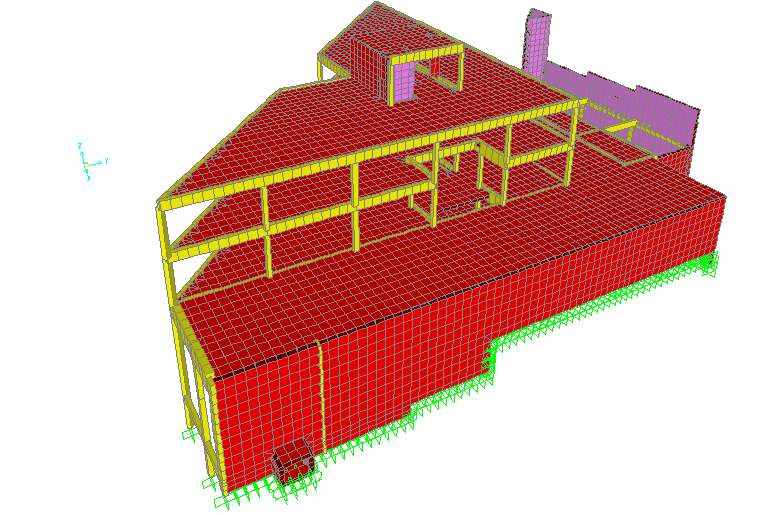 (vista 3) Figura 4 Modelo estrutural do Edifício