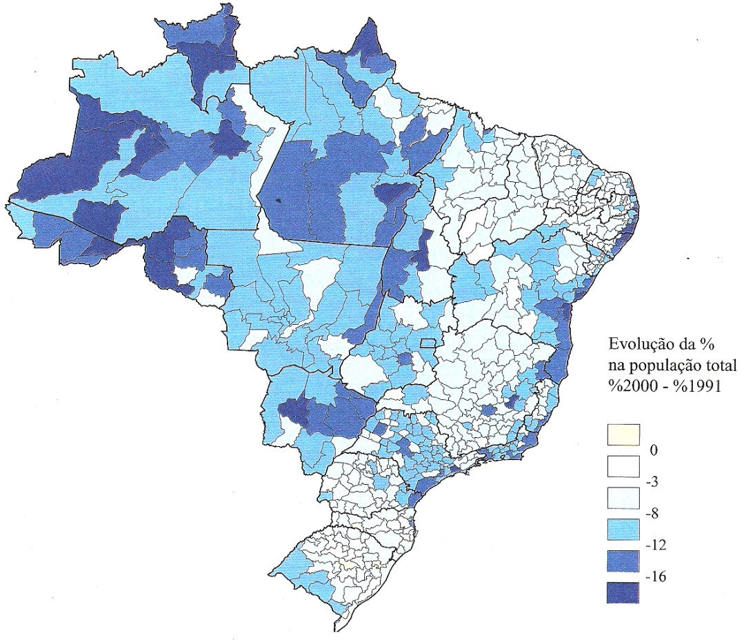 25 Brasileiras e pode ser separada em duas esferas: as diferentes regiões do território nacional e as principais regiões metropolitanas.