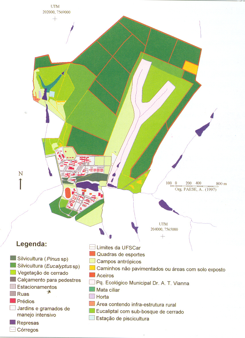 UFSCar campus São Carlos Área total = 654 ha Área Construída = 113.207 m2 População diária ~ 9.