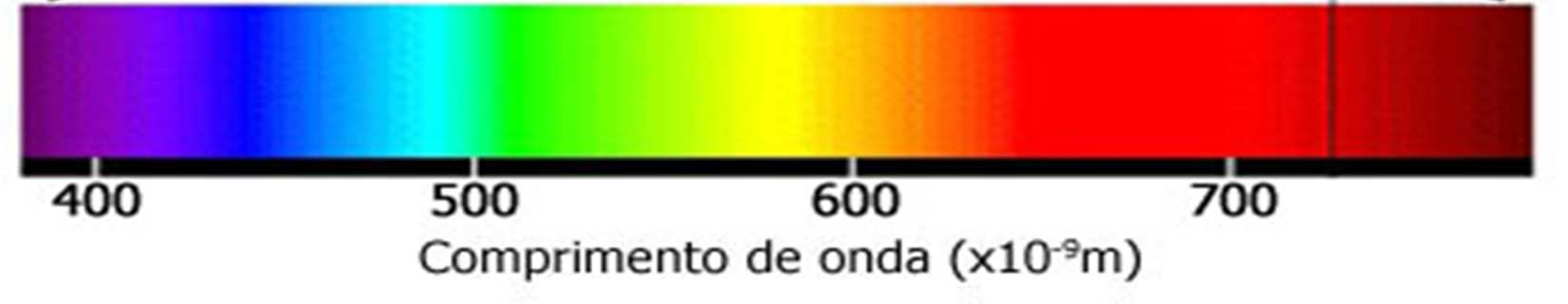 entre cerca de 380 e 780 nm, transmitindo-nos a sensação de luz