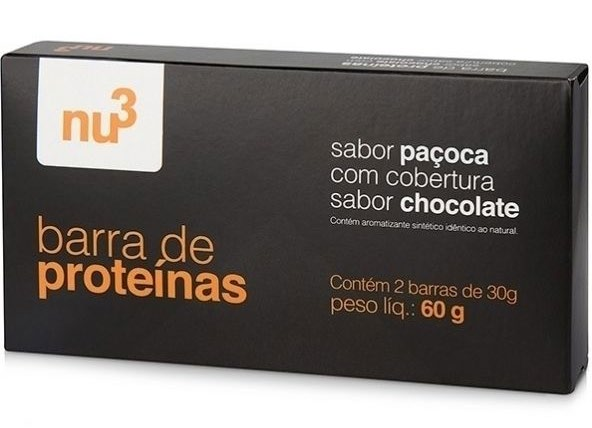 Com 12g de proteína por porção, a Barra de Proteínas sabor paçoca é indicada para o consumo no pré ou pós-treino, contribuindo para alcançar a ingestão recomendada de proteínas ao longo do dia.