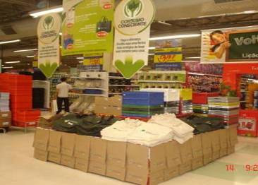 Compras Indiretas Sacolas Retornáveis Tablóide certificado FSC Reciclagem do material de Comunicação Visual Bandejas