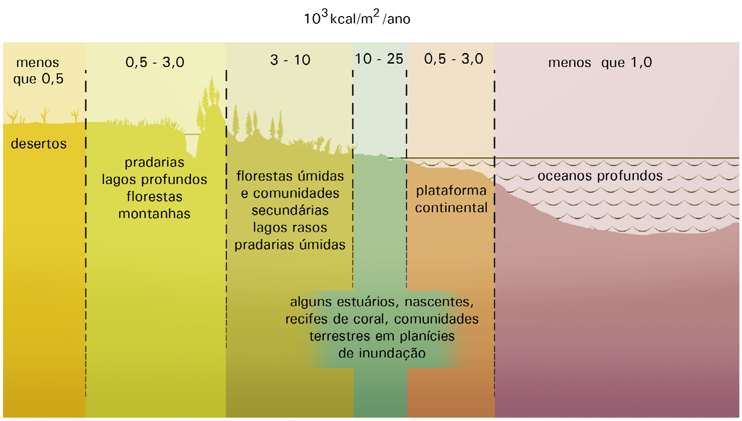 49 Figura 3.8: Distribuição global da produtividade primária / Fonte: Cepa 3.4.3 Subsídios de energia Altamente associados ao conceito de produtividade estão os subsídios energéticos, representados por entradas de energia auxiliares que se somam ao fluxo energético principal.