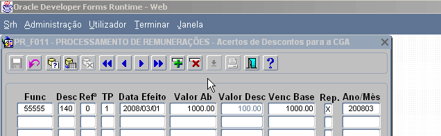 4.4 Funcionários que recebem por um vencimento e descontam para a CGA por outro Existem alguns casos onde os descontos para a CGA incidem sobre um valor de vencimento diferente daquele que o