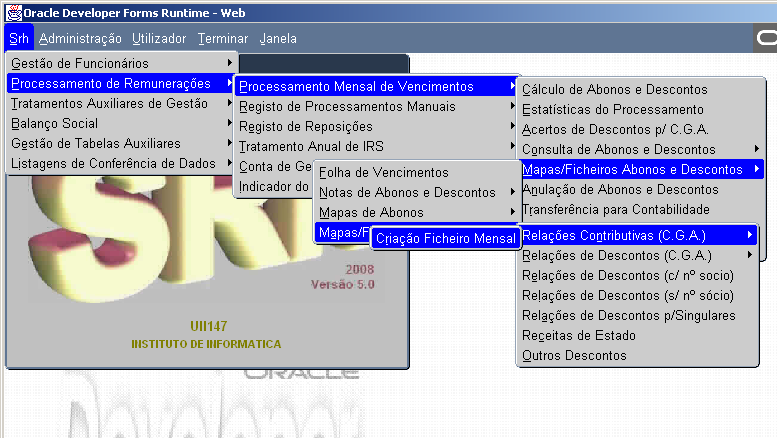 2 OBJECTIVO Explicar os procedimentos necessários à criação do ficheiro das Relações Contributivas através da opção disponível no menu SRH.