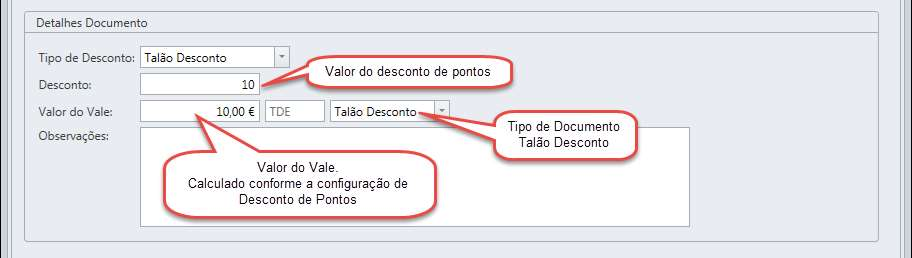 Direto Neste tipo de desconto, é efetuado um desconto direto ao saldo de pontos disponíveis do cliente selecionado,