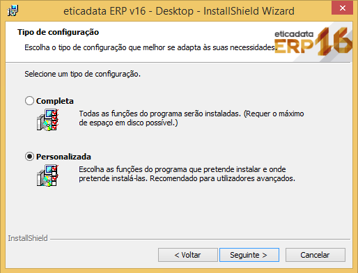 Após execução do setup por um dos procedimentos indicados, devem ser lidas e aceites as condições de licenciamento e utilização, e definido o caminho para instalação das componentes desktop do