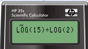 algarismo e apertaram a tecla, encontrado na calculadora a expressão da figura 8. Figura 8. Exemplo da atividade resolvida com a calculadora 35s da HP.