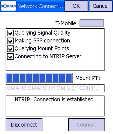 Figura 16 Evolução da tentativa de conexão com o servidor.
