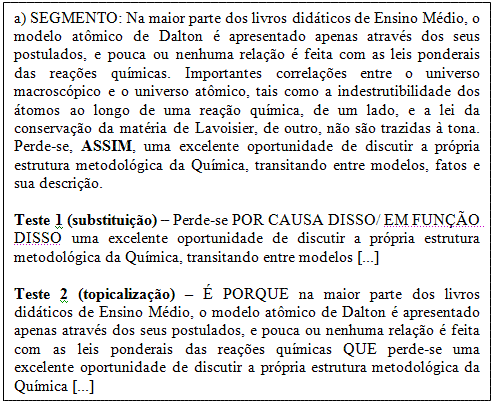 mais utilizados ASSIM, COMO, DEVIDO, ENTÃO, LOGO, POIS, PORQUE e PORTANTO integraram um estudo específico, incluindo testes de contraste com outras áreas de conhecimento e com outros gêneros textuais.