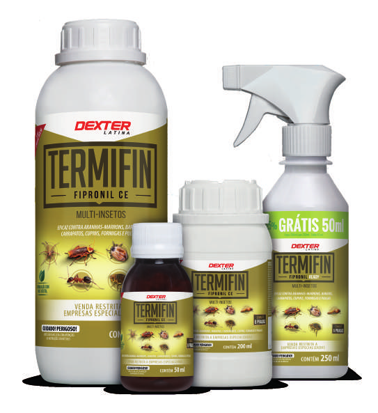 12 TERMIFIN Fipronil CE Multi-insetos Eficiente inseticida indicado no combate e controle de pragas como aranhas-marrons, baratas, carrapatos, cupins, formigas e