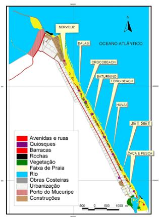 O presente estudo foi conduzido na praia do Futuro, localizada em Fortaleza (Figura 1), capital do Ceará, onde através de dados morfológicos, hidrodinâmicos e de sedimentologia, sazonais e de alta