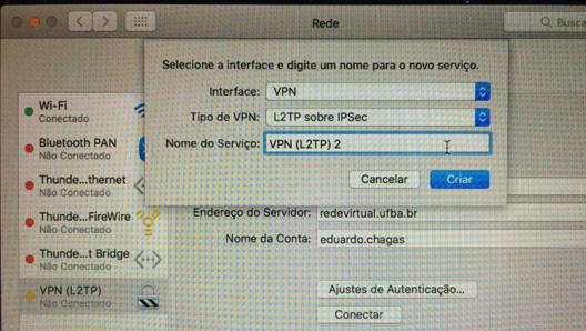 4º PASSO: Com a janela de interfaces aberta selecionar na guia "Interfaces" a opção "VPN" 5º PASSO Na guia