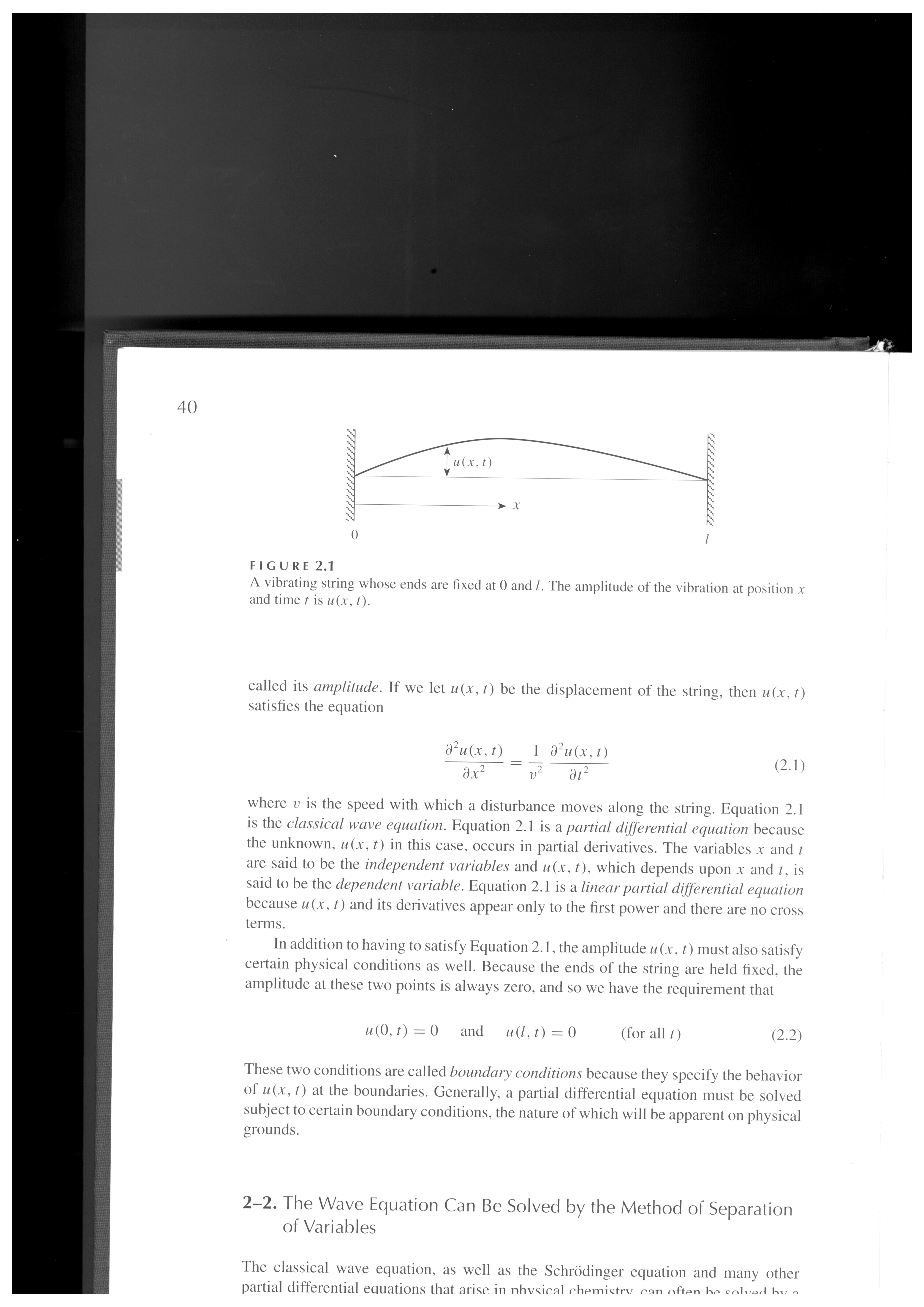 Corda Vibrante Para a corda vibrante, presa em x = 0