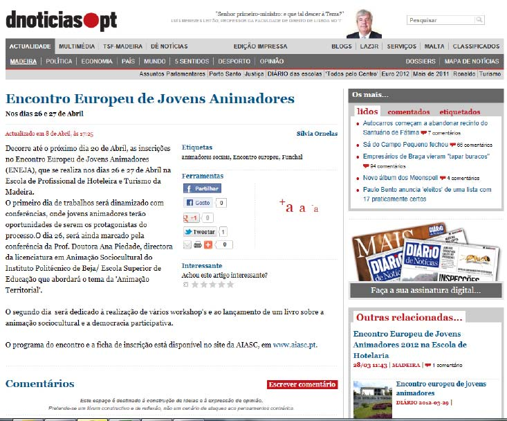 Data: 08/04/2012 23 Título: Encontro Europeu