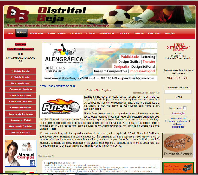 Data: 09/04/2012 24 Título: Futsal : Taça