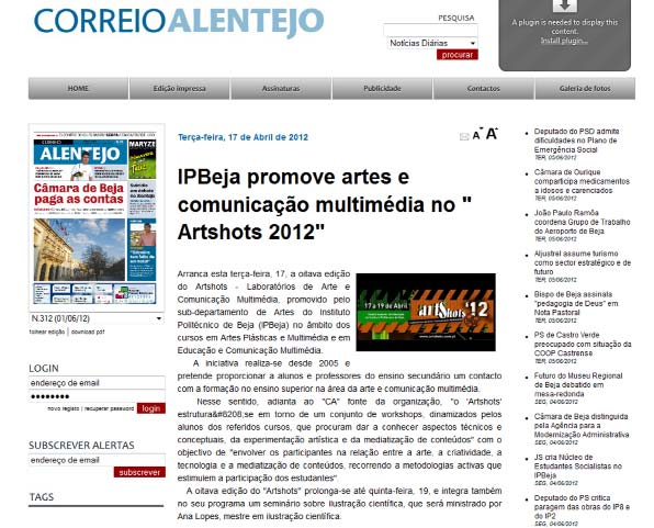 Data: 17/04/2012 40 Título: IPBeja promove artes e