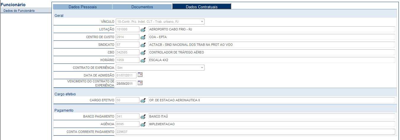 e a terceira aba os Dados Contratuais.