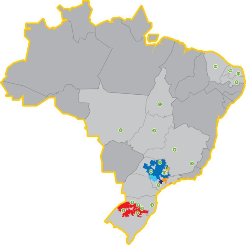 SERVIÇOS GERAÇÃO DISTRIBUTIÇÃO COMERCIALIZAÇÃO CPFL Energia Distribuição 7,5 milhões de consumidores 569 municípios Vendas de 56.682 GWh 6.