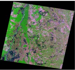 (a) Para Mato Grosso (a) Goiás Tocantins (b) (b) FIGURA 3.1 - Localização geográfica da área de estudo e correspondente imagem TM/Landsat 5: (a) setor Araguaia, (b) setor Chapada dos Veadeiros.