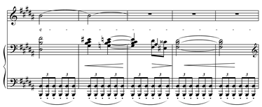 732 direita do piano. Talvez Braga soubesse que, durante o período barroco, intervalos de quartas aumentadas eram usados para expressar desolação e agonia (MONELLE, 1992).