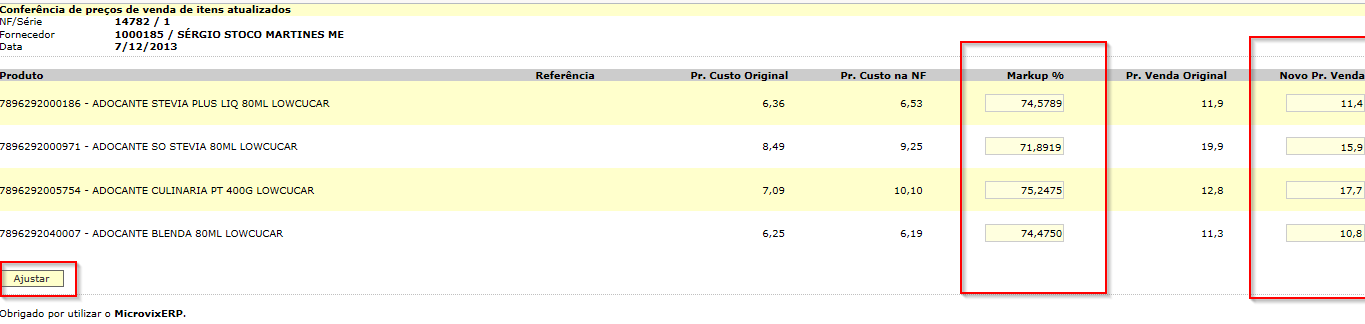 ter Mark-up ainda maiores, compensando dessa forma os itens de Mark-up menor. Após esse processo, os produtos já podem ser precificados.