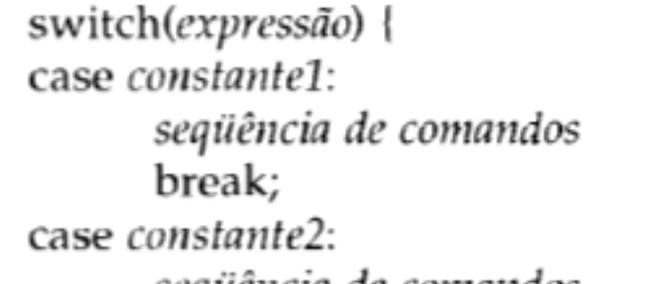 Switch: é um comando de seleção