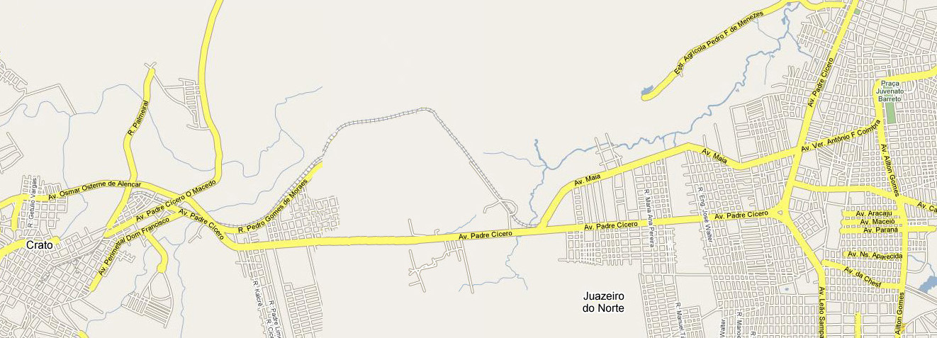 Mapa de Situação Trecho Crato Juazeiro do Norte ESTAÇÃO JUAZEIRO DO NORTE Km 588,000 ESTAÇÃO FÁTIMA Km 587,002 ESTAÇÃO SÃO JOSÉ Km 593,975 ESTAÇÃO ANTÔNIO VIEIRA Km 591,560 ESTAÇÃO TEATRO Km 589,860