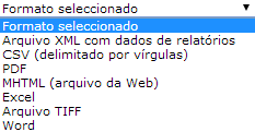 O utilizador pode recorrer à barra superior de navegação para navegar no relatório.