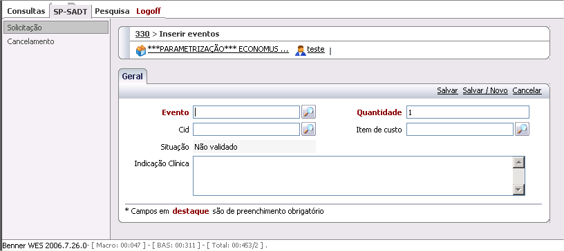 AUTORIZADOR WEB 11 É possível visualizar somente eventos permitidos ao prestador executar; Não existe limite de eventos a serem inseridos; Poderá ser inserido um evento com um item de custo