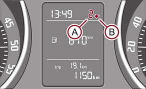 18 Instrumentos e luzes de controlo No visor de informações é indicado durante 10 segundos: Service in... km or... days. (Serviço em... km ou... dias.