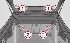 83 Bagageira: fixação do revestimento do piso Superb / Combi O revestimento do piso da bagageira tem um anel (Superb) ou um gancho (Combi).