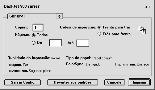 2 Uso do software da impressora General Geral é o painel padrão selecionado na caixa de diálogo Imprimir.