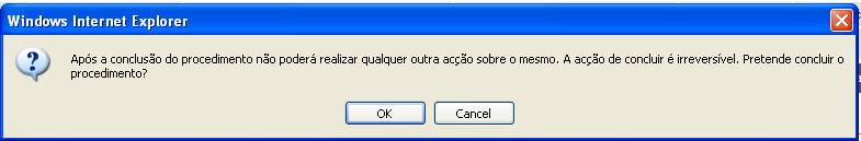 4. A Gestão de Contratos Surge o alerta questionando-nos sobre a conclusão do procedimento.