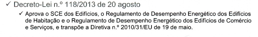 Requisitos de Desempenho Térmico Substitui desde