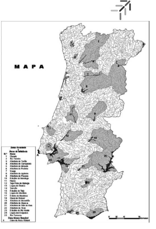 DESCARGA DA ÁGUA RESIDUAL TRATADA NO MEIO RECETOR ZONAS SENSÍVEIS ZONAS MENOS SENSÍVEIS MEIO RECEPTOR ZONAS SENSÍVEIS A zona onde é feita a descarga da água