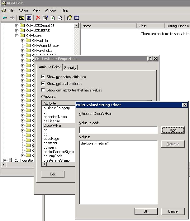 No ADSI edite a caixa de diálogo, encontram o usuário que precisa o acesso à central UCS. 2. Clicar com o botão direito o usuário, e escolha propriedades. 3.