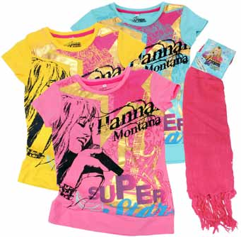 Tamanhos por Cor 6+ Hannah Montana JFE11F1131 T-Shirt + Lenço Hannah