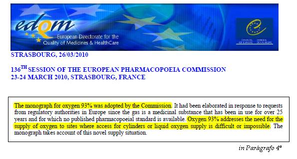No documento refª 2 é apresentada a versão integral, do documento de trabalho da Farmacopeia Europeia PA/PH/Exp.