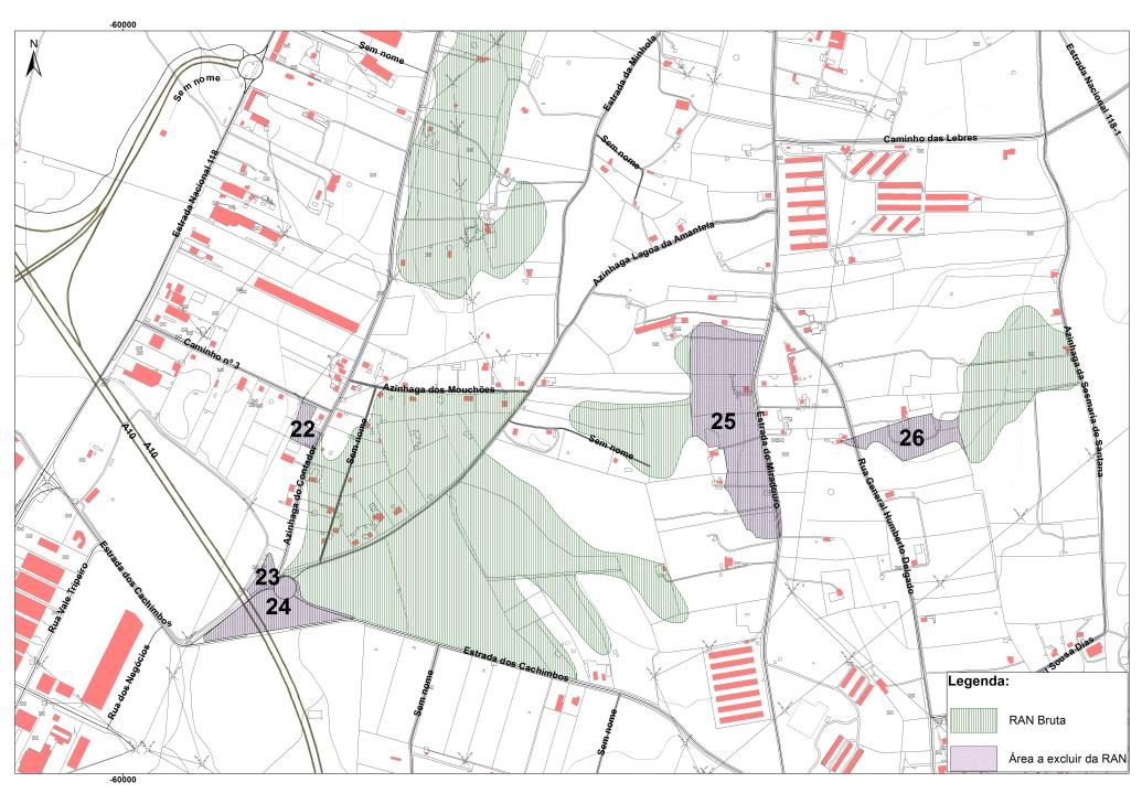 Figura 8 - Pormenor da área 22 a 26 a excluir do regime da RAN