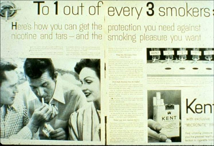 Anos 50: Filtre e Remova as Toxinas (Filter Out the Toxins) Fonte: Tobacco Documents Online.