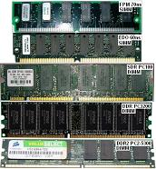 Evolução das memórias RAM SRAM (Static RAM) e DRAM (Dynamic RAM). A nossa convencional memória RAM, que espetamos em nossos micros é uma DRAM.