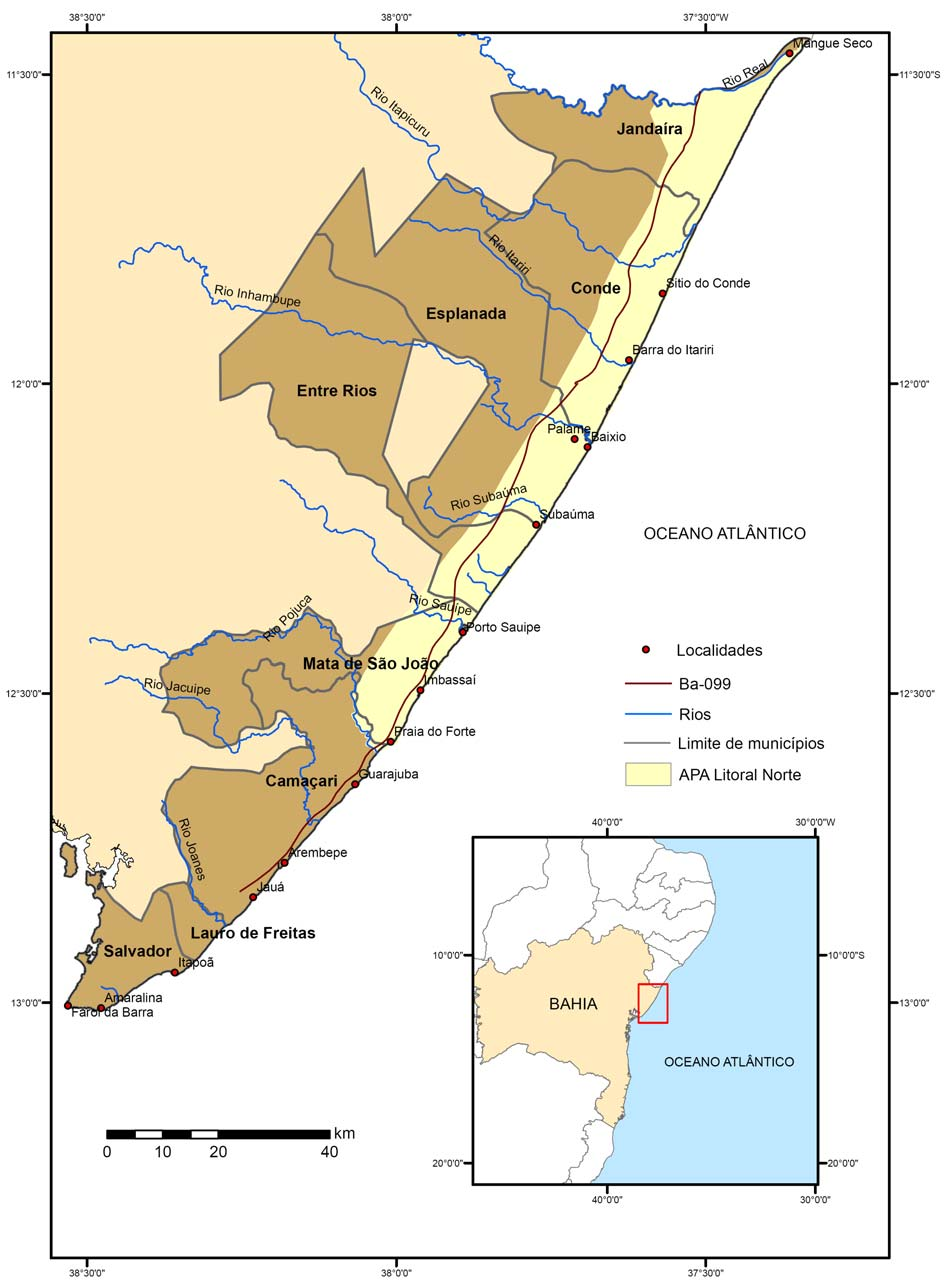 14 Figura 1 Mapa de Localização do litoral norte do Estado da Bahia
