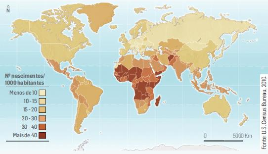 Mapas Temáticos Demográficos Representam fenómenos relativos à população, como,
